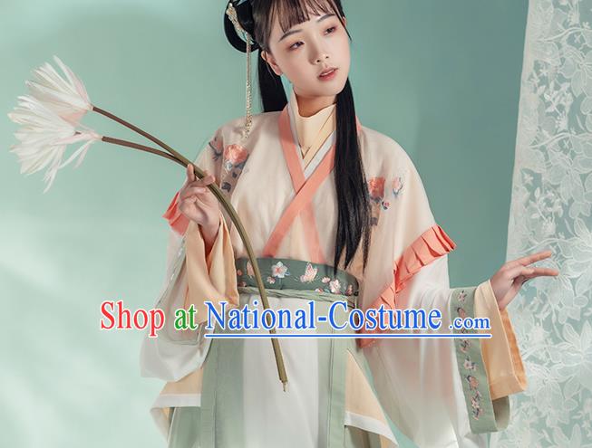 Chinese Ancient Royal Princess Hanfu Dress Traditional Garment Apparels Jin Dynasty Court Lady Historical Costumes for Women