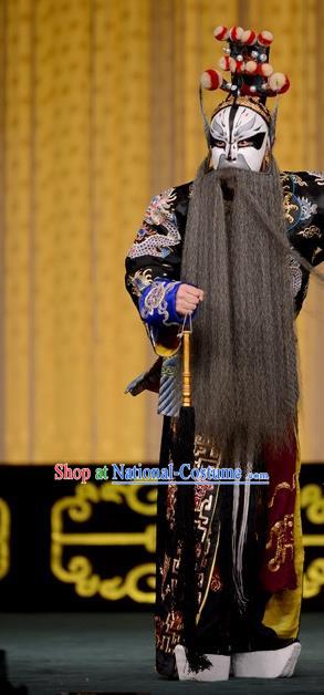 Hong Yang Dong Chinese Peking Opera Jing Role Garment Costumes and Headwear Beijing Opera Apparels Martial Male Jiao Zan Takefu Clothing