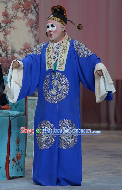 Su Xiaomei Chinese Peking Opera Chou Youth Garment Costumes and Headwear Beijing Opera Clown Apparels Clothing