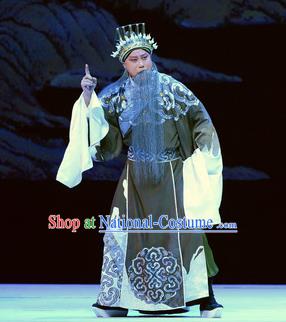 Su Qin Chinese Peking Opera Laosheng Political Strategists Garment Costumes and Headwear Beijing Opera Elderly Male Apparels Clothing