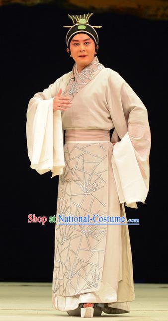 Su Qin Chinese Peking Opera Xiaosheng Scholar Garment Costumes and Headwear Beijing Opera Young Male Apparels Political Strategists Clothing