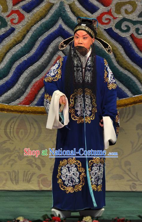 Su Xiaomei Chinese Peking Opera Elderly Male Garment Costumes and Headwear Beijing Opera Apparels Poet Su Dongpo Clothing