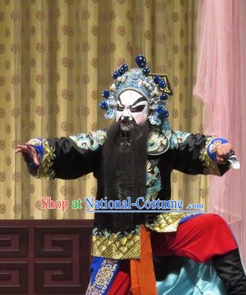 Qin Xianglian Chinese Ping Opera Wusheng Garment Costumes and Headwear Pingju Opera Martial Male Apparels Bodyguard Clothing