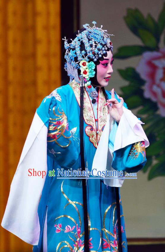 Chinese Beijing Opera Actress Apparels Shi Wen Hui Costumes and Headpieces Traditional Peking Opera Hua Tan Diva Che Jingfang Dress Rich Female Garment