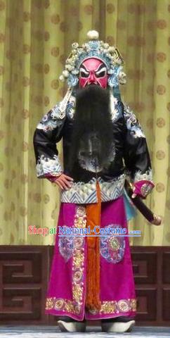 Qin Xianglian Chinese Ping Opera Swordsman Garment Costumes and Headwear Pingju Opera Martial Male Apparels Bodyguard Clothing