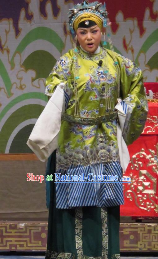 Chinese Ping Opera Elderly Female Qin Xianglian Princess Apparels Costumes and Headdress Traditional Pingju Opera Old Woman Dress Empress Garment