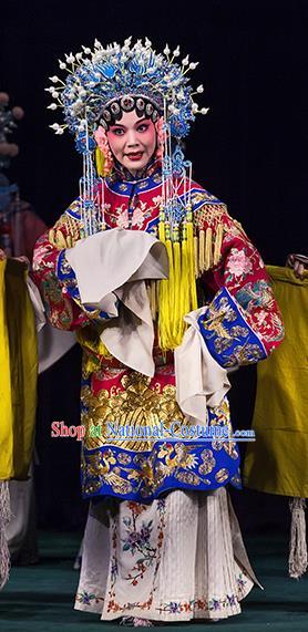 Chinese Ping Opera Actress Qin Xianglian Apparels Costumes and Headdress Traditional Pingju Opera Hua Tan Princess Dress Garment