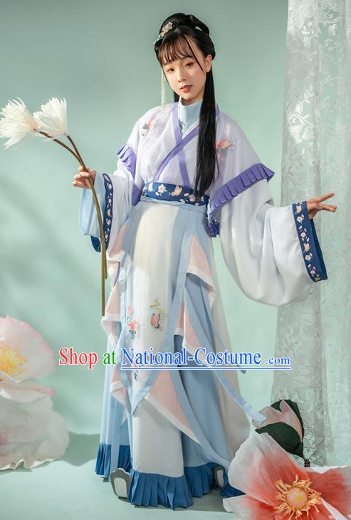 Chinese Ancient Goddess Palace Lady Hanfu Dress Garment Apparels Traditional Jin Dynasty Royal Princess Historical Costumes for Women