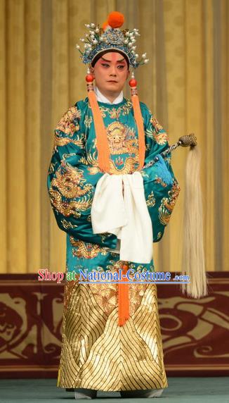 Xiao Yao Jin Chinese Peking Opera Court Eunuch Garment Costumes and Headwear Beijing Opera Palace Servant Apparels Clothing