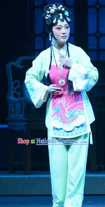 Chinese Beijing Opera Xiaodan Apparels Jing Hai Hun Costumes and Headpieces Traditional Peking Opera Country Woman Dress Garment