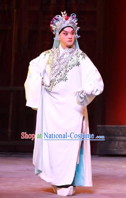 Seven Heros Five Gallants Chinese Peking Opera Swordsman Bai Yutang Garment Costumes and Headwear Beijing Opera Young Male Apparels Knight Clothing