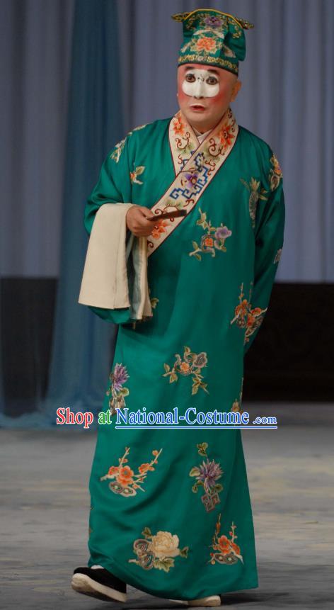 Liu Lanzhi Chinese Peking Opera Bully Garment Costumes and Headwear Beijing Opera Chou Apparels Rich Childe Clothing