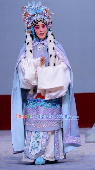 Chinese Beijing Opera Hua Tan Apparels Return to the Han Dynasty Costumes and Headpieces Traditional Peking Opera Diva Dress Imperial Concubine Cai Wenji Garment