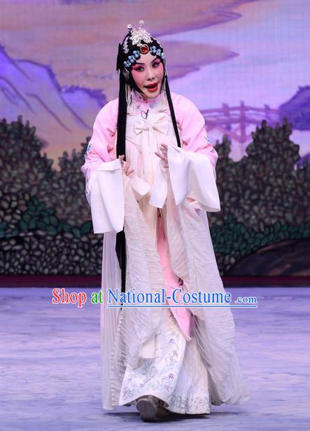 Chinese Beijing Opera Distress Female Apparels Liu Lanzhi Costumes and Headpieces Traditional Peking Opera Young Woman Dress Diva Garment