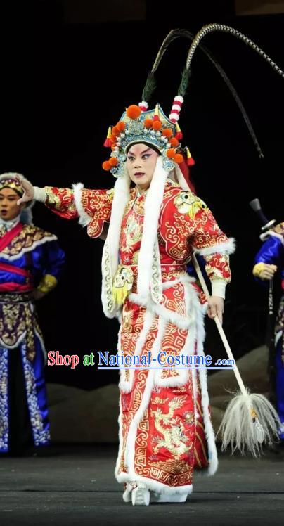 Return to the Han Dynasty Chinese Peking Opera General Garment Costumes and Headwear Beijing Opera Martial Male Apparels Takefu Armor Clothing