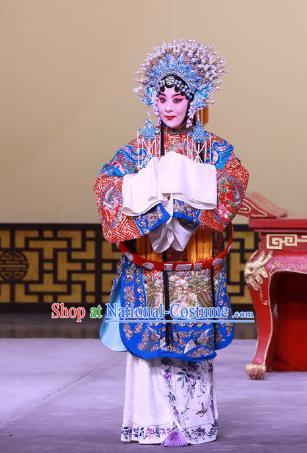 Chinese Beijing Opera Hua Tan Apparels Hong Mu Ma Chou Costumes and Headpieces Traditional Peking Opera Actress Dress Rani Garment