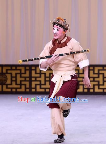 Hai Zhou Guo Guan Chinese Peking Opera Chou Role Garment Costumes and Headwear Beijing Opera Figurant Apparels Clothing