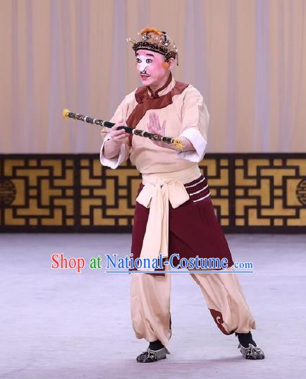 Hai Zhou Guo Guan Chinese Peking Opera Chou Role Garment Costumes and Headwear Beijing Opera Figurant Apparels Clothing