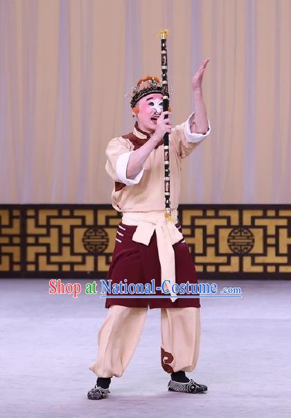 Hai Zhou Guo Guan Chinese Peking Opera Chou Role Garment Costumes and Headwear Beijing Opera Figurant Apparels Clothing