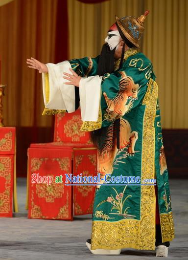 Refuse to Attend A Feast Chinese Peking Opera Jing Role Garment Costumes and Headwear Beijing Opera Elderly Male Apparels Lord Clothing