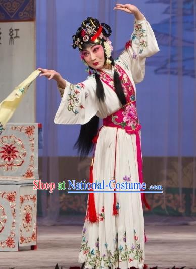 Chinese Beijing Opera Diva Apparels Xun Guanniang Costumes and Headpieces Traditional Peking Opera Hua Tan Dress Young Lady Garment