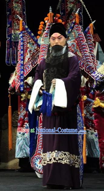 Return to the Han Dynasty Chinese Peking Opera Laosheng Garment Costumes and Headwear Beijing Opera Jing Role Apparels Elderly Male Official Clothing