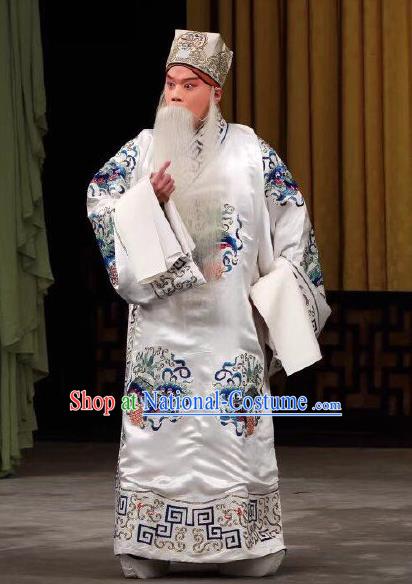 Xing Han Tu Chinese Peking Opera Official Garment Costumes and Headwear Beijing Opera Laosheng Apparels Old Minister Clothing