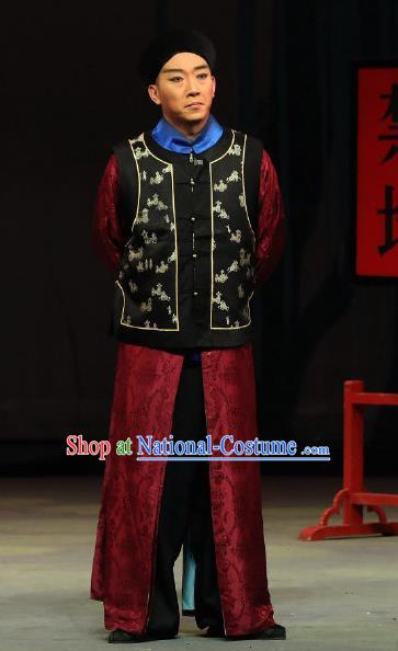 Inspector And Prince Chinese Peking Opera Shopkeeper Garment Costumes and Headwear Beijing Opera Merchant Apparels Clothing