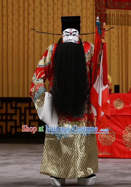 Zhan Wan Cheng Chinese Peking Opera Laosheng Cao Cao Garment Costumes and Headwear Beijing Opera Chancellor Apparels Elderly Male Clothing