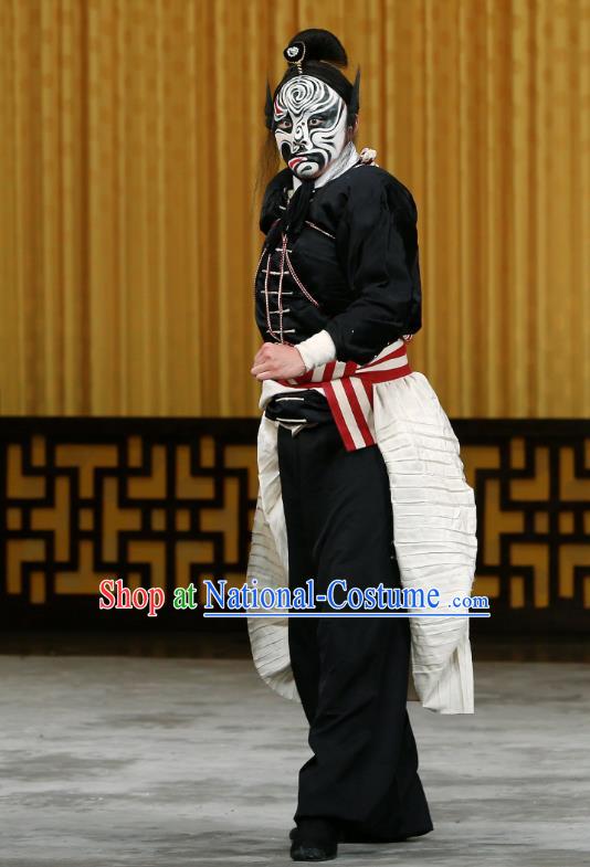 Da Gua Yuan Chinese Peking Opera Wusheng Zheng Ziming Garment Costumes and Headwear Beijing Opera Martial Male Apparels Takefu Clothing