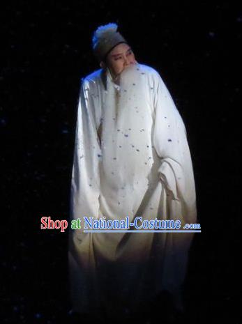 Saving Orphan Chinese Ping Opera Elderly Male Garment Costumes and Headwear Pingju Opera Laosheng Gongsun Chujiu Apparels Clothing