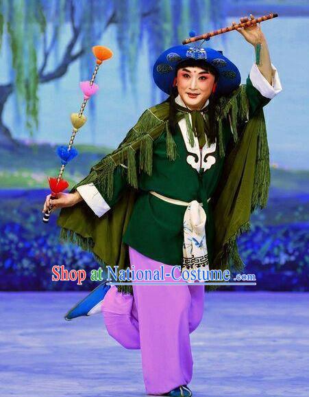 Xiao Fang Niu Chinese Peking Opera Shepherd Boy Garment Costumes and Headwear Beijing Opera Young Man Apparels Clothing