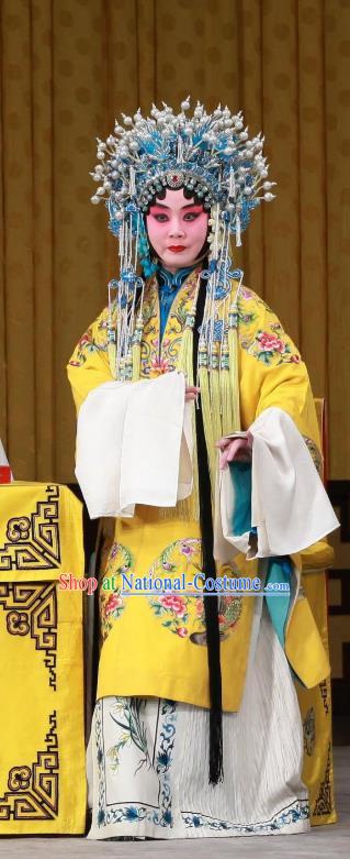 Chinese Beijing Opera Empress Apparels Bei Fa Zhong Yuan Costumes and Headpieces Traditional Peking Opera Huadan Dress Queen Garment