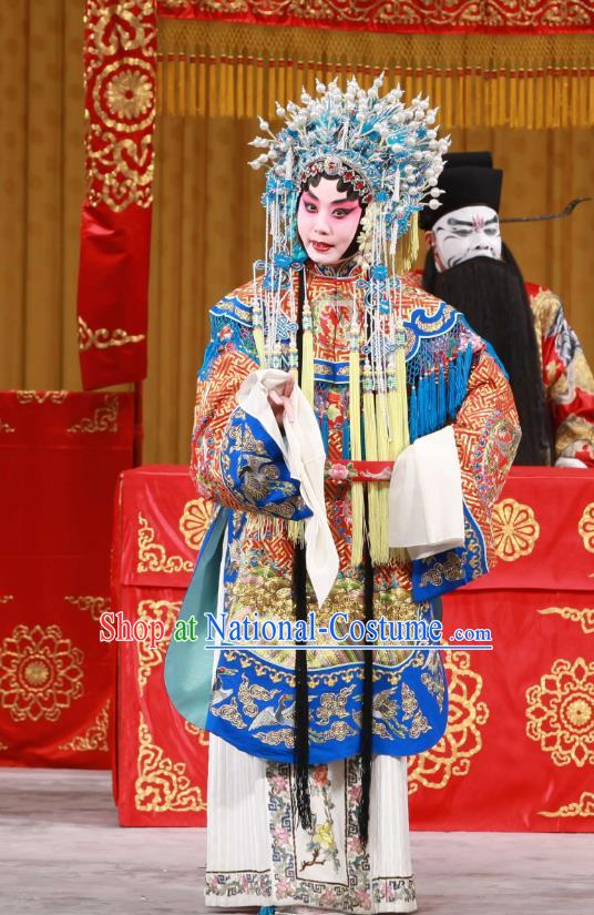 Chinese Beijing Opera Hua Tan Diao Chan Apparels White Gate Tower Costumes and Headpieces Traditional Peking Opera Actress Dress Young Female Garment