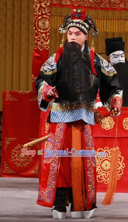 White Gate Tower Chinese Peking Opera Liu Bei Garment Costumes and Headwear Beijing Opera Lord Apparels Monarch Clothing