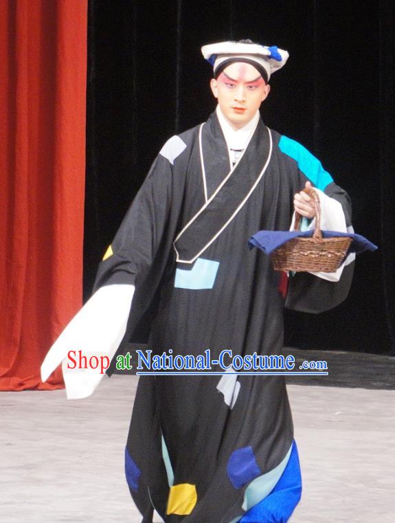 Daming Prefecture Chinese Peking Opera Young Male Garment Costumes and Headwear Beijing Opera Xiaosheng Apparels Beggar Li Gu Clothing