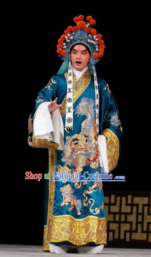 Sang Yuan Ji Zi Chinese Peking Opera General Jin Shuicheng Garment Costumes and Headwear Beijing Opera Young Man Apparels Official Clothing