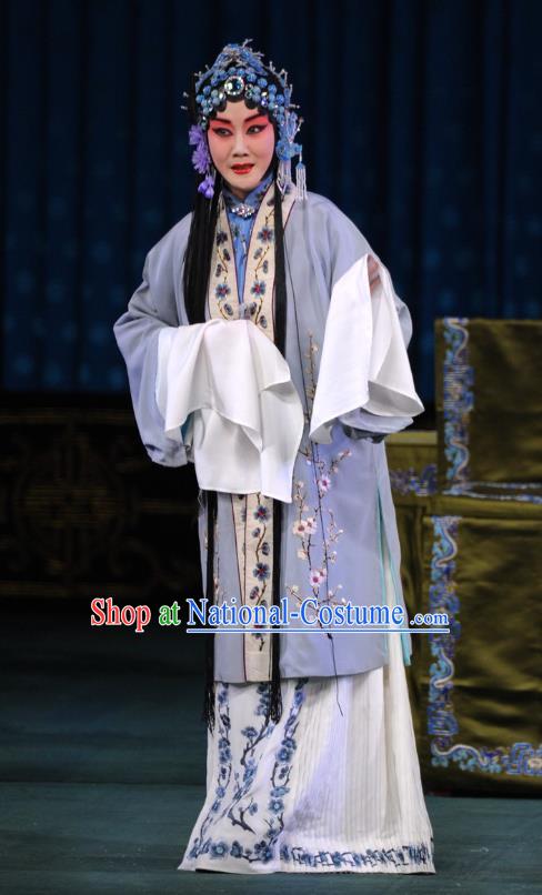 Chinese Beijing Opera Young Woman Apparels Sang Yuan Ji Zi Costumes and Headpieces Traditional Peking Opera Dan Role Dress Garment