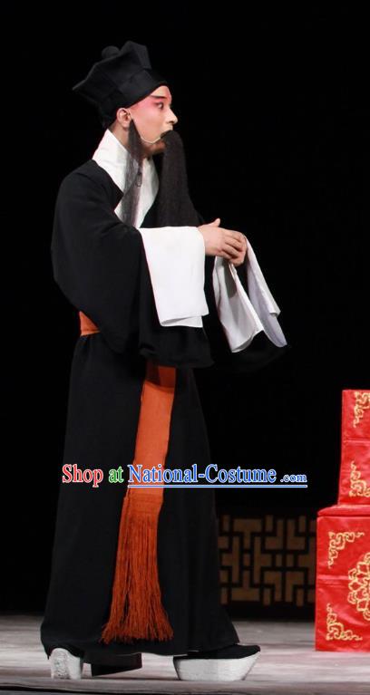 Jiang You Guan Chinese Peking Opera Old Man Garment Costumes and Headwear Beijing Opera Elderly Servant Apparels Clothing