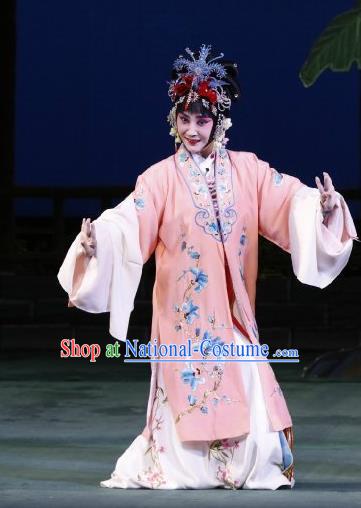 Chinese Beijing Opera Young Female Apparels Hua Tan Huo Xiaoyu Costumes and Headpieces Traditional Peking Opera Actress Dress Garment