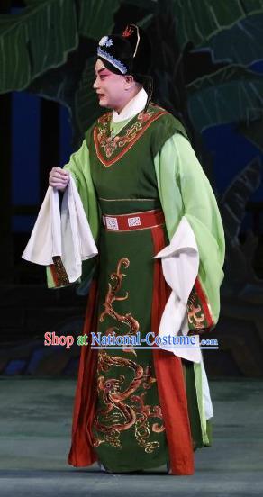 Huo Xiaoyu Chinese Peking Opera Young Male Garment Costumes and Headwear Beijing Opera Scholar Apparels Xiaosheng Niche Li Yi Clothing