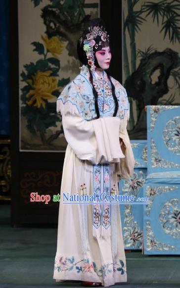 Chinese Beijing Opera Maidservant Apparels Huo Xiaoyu Costumes and Headpieces Traditional Peking Opera Young Lady Dress Xiaodan Garment