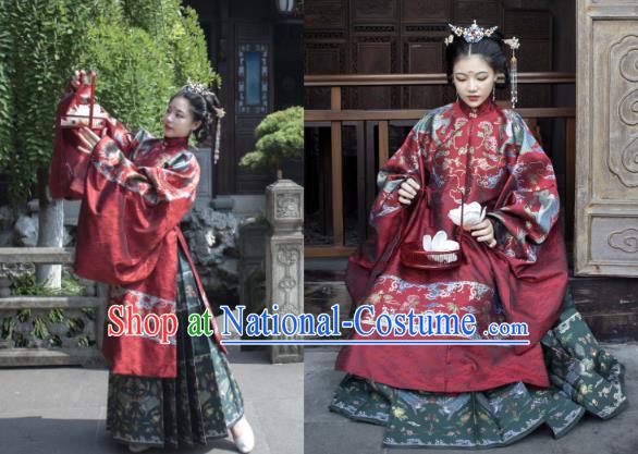 Chinese Traditional Ming Dynasty Imperial Madame Historical Costumes Ancient Royal Infanta Hanfu Dress for Women