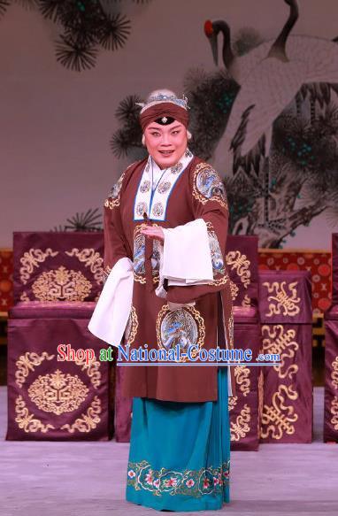 Chinese Beijing Opera Old Dame Yue Mu Ci Zi Apparels Costumes and Headpieces Traditional Peking Opera Elderly Woman Dress Pantaloon Garment