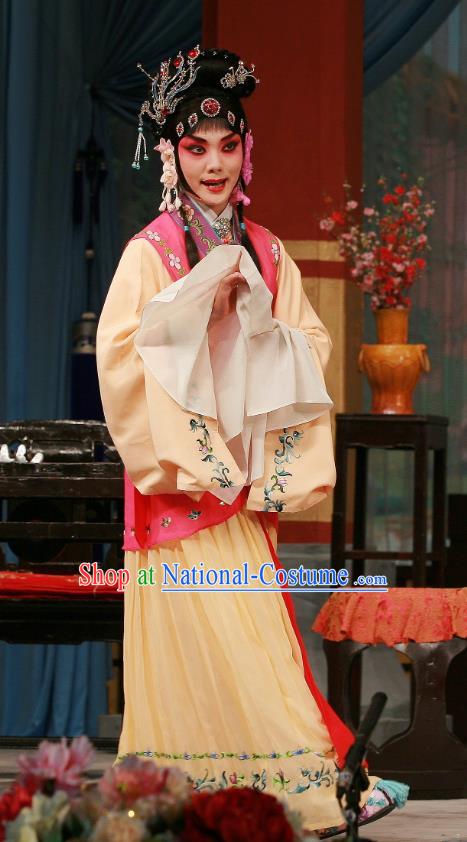 Chinese Beijing Opera Huadan Apparels Wu Zetian Costumes and Headpieces Traditional Peking Opera Young Lady Dress Shangguan Wan Er Garment