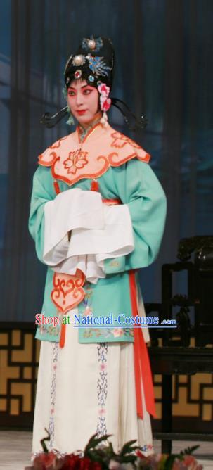 Chinese Beijing Opera Court Maid Apparels Wu Zetian Costumes and Headpieces Traditional Peking Opera Palace Lady Dress Xiaodan Garment