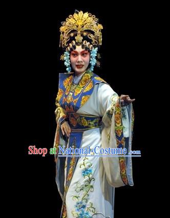 Chinese Beijing Opera Queen Apparels Costumes and Headpieces Traditional Peking Opera Empress Dress Actress Wu Zetian Garment