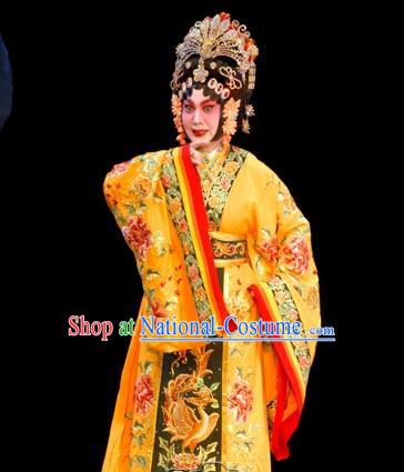 Chinese Beijing Opera Diva Wu Zetian Apparels Costumes and Headdress Traditional Peking Opera Hua Tan Dress Empress Garment