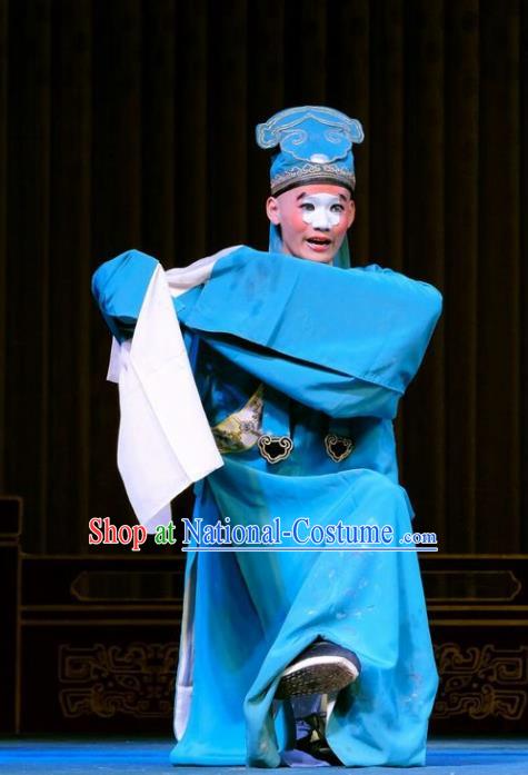 Catch San Lang Chinese Peking Opera Young Male Garment Costumes and Headwear Beijing Opera Apparels Niche Zhang Wenyuan Clothing