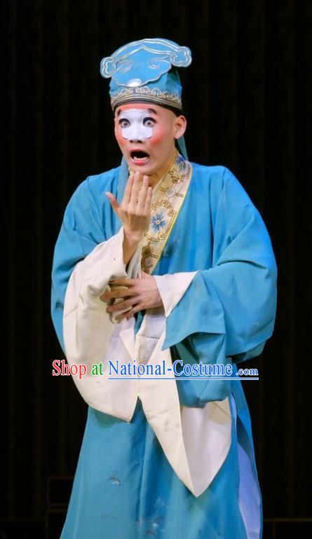 Catch San Lang Chinese Peking Opera Young Male Garment Costumes and Headwear Beijing Opera Apparels Niche Zhang Wenyuan Clothing